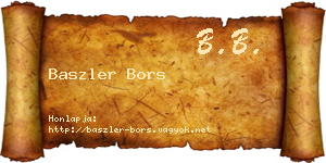 Baszler Bors névjegykártya